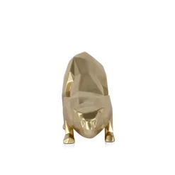Polygon Leopard 15cm Gold Resin Indoor Sculpture