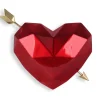 Polygon Love 31cm Red Resin Wall Sculpture