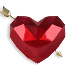 Polygon Love 31cm Red Resin Wall Sculpture