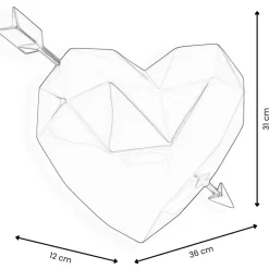 Polygon Love 31cm Red Resin Wall Sculpture