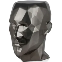 Polygon Male Head 55cm Anthracite Side Table Sculpture