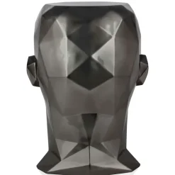 Polygon Male Head 55cm Anthracite Side Table Sculpture