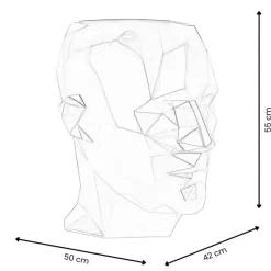 Polygon Male Head 55cm Anthracite Side Table Sculpture