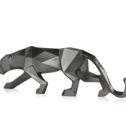 Polygon Panther 31cm Anthracite Resin Indoor Sculpture