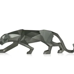 Polygon Panther 31cm Anthracite Resin Indoor Sculpture