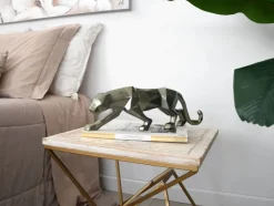 Polygon Panther 14cm Anthracite Resin Indoor Sculpture