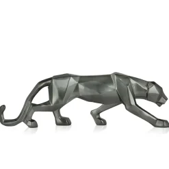 Polygon Panther 14cm Anthracite Resin Indoor Sculpture