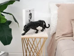 Polygon Panther 14cm Black Resin Indoor Sculpture