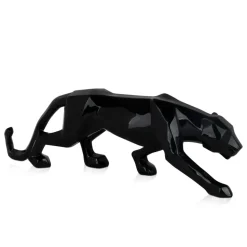 Polygon Panther 14cm Black Resin Indoor Sculpture