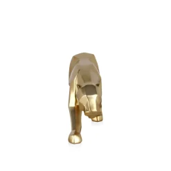 Polygon Panther 14cm Gold Resin Indoor Sculpture