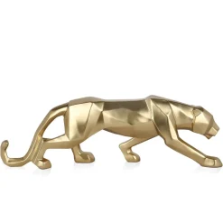 Polygon Panther 14cm Gold Resin Indoor Sculpture