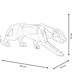Polygon Panther 31cm Gold Resin Indoor Sculpture