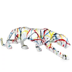 Polygon Panther 31cm Multicoloured Resin Indoor Sculpture