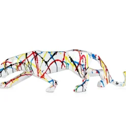 Polygon Panther 31cm Multicoloured Resin Indoor Sculpture