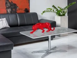 Polygon Panther 14cm Red Resin Indoor Sculpture
