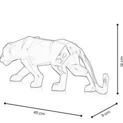 Polygon Panther 14cm Silver Resin Indoor Sculpture