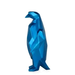 Polygon Penguin 35cm Blue Resin Indoor Sculpture