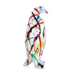 Polygon Penguin 50cm Multicoloured Resin Indoor Sculpture
