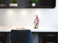Polygon Penguin 35cm Multicolour Resin Indoor Sculpture