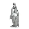 Polygon Penguin 50cm Silver Resin Indoor Sculpture