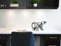 Polygon Polar Bear 25cm Silver Resin Indoor Sculpture