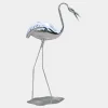 Pure Crane 124cm Silver Metal Garden Sculpture