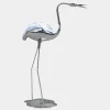 Pure Crane 130cm Silver Metal Garden Sculpture v2