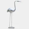 Pure Crane 130cm Silver Metal Garden Sculpture v1