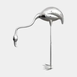 Pure Flamingo 124cm Silver Metal Garden Sculpture