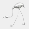 Pure Flamingo 94cm Silver Metal Garden Sculpture
