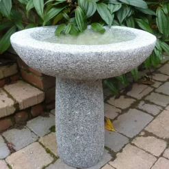 Pure Natural Granite Grey Stone Garden Birdbath