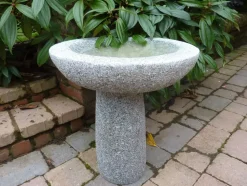 Pure Natural Granite Grey Stone Garden Birdbath