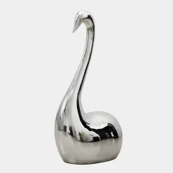 Pure Swan 80cm Silver Metal Indoor Sculpture