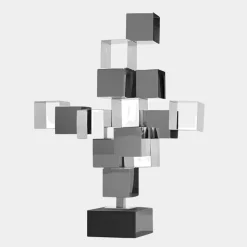 Quantum Cubes 88cm Silver Metal Indoor Sculpture