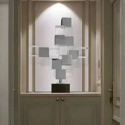 Quantum Cubes 88cm Silver Metal Indoor Sculpture