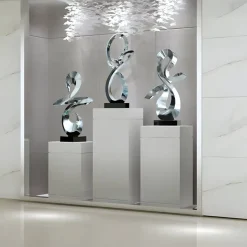 Quantum Drift 87cm Silver Metal Indoor Sculpture v3
