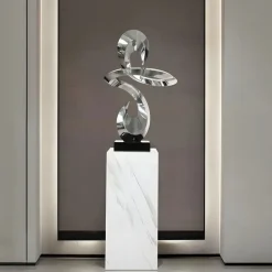 Quantum Drift 87cm Silver Metal Indoor Sculpture v2
