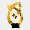 Quantum Helix 88cm Gold Metal Indoor Sculpture