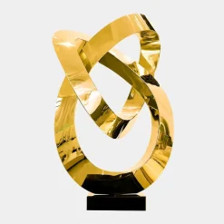 Quantum Helix 88cm Gold Metal Indoor Sculpture