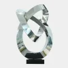 Quantum Helix 88cm Silver Metal Indoor Sculpture