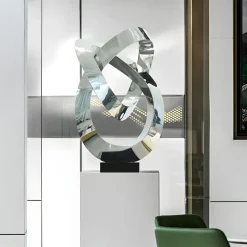 Quantum Helix 88cm Silver Metal Indoor Sculpture