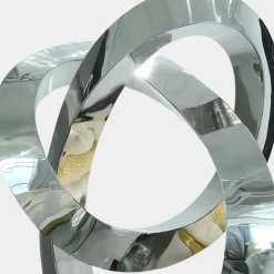 Quantum Helix 88cm Silver Metal Indoor Sculpture