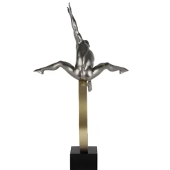 Quantum Leap 80cm Anthracite Resin Indoor Sculpture