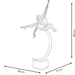 Quantum Leap 80cm Anthracite Resin Indoor Sculpture