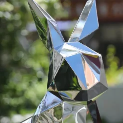 Rabbit 46cm Geometric Metal Garden Sculpture