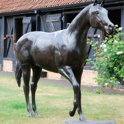 Race Horse Bronze Metal Garden Statue