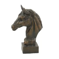 Race Horse Head Bronze Metal Garden Ornament