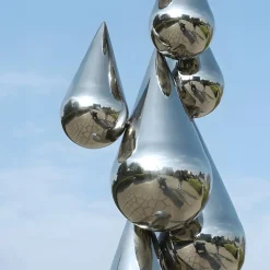Raindrop Dream 215cm Silver Metal Garden Sculpture