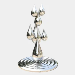 Raindrop Ripples 150cm Silver Metal Garden Sculpture