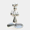 Raindrop Ripples 120cm Silver Metal Garden Sculpture
